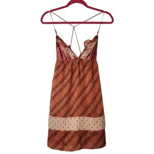 Victoria's Secret Y2K Vintage Rare Pink Plaid Floral Babydoll Silky Slip Dress